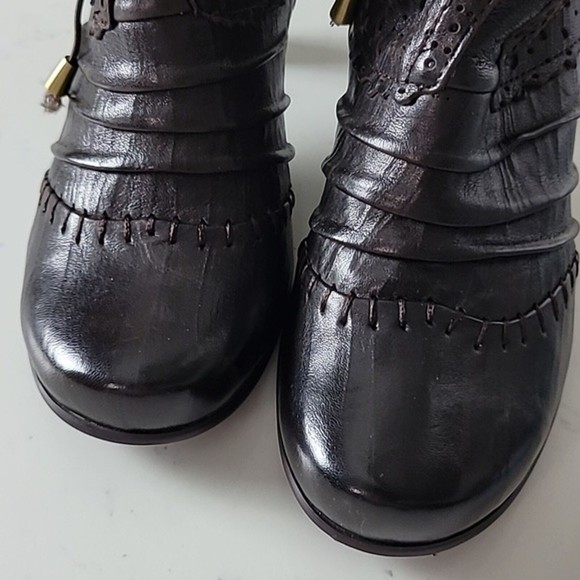 Elasio Renzoni laser cut leather booties Sz 36 Brown Cottagecore Victorian - Picture 11 of 11